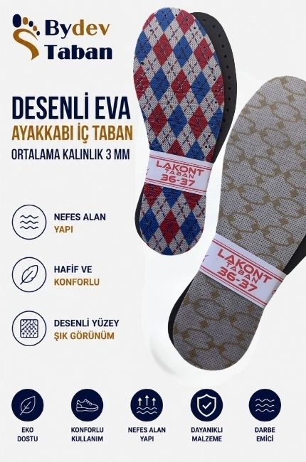 Desenli Numara küçültme Ayakkabı İç Taban Eva 12 çift